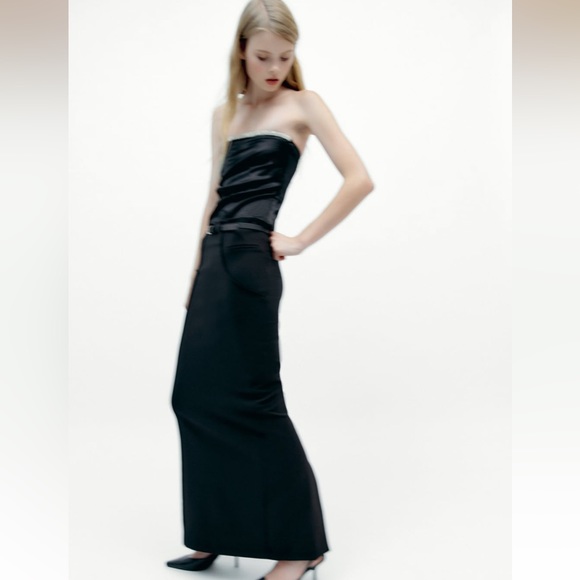 ZARA SHINY SATIN EFFECT TOP - Picture 5 of 9